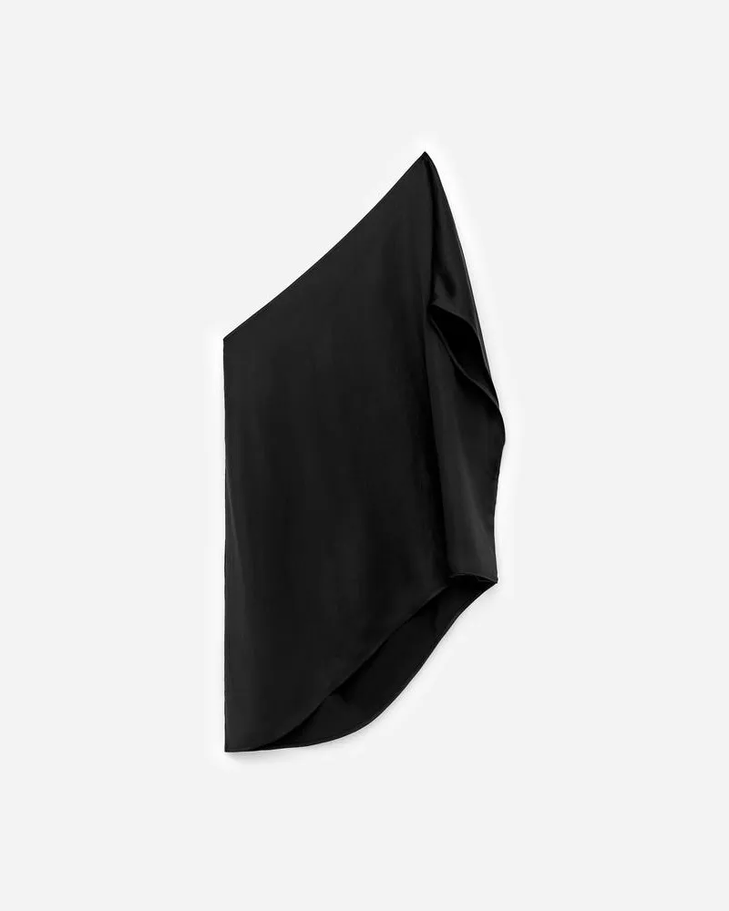 Arket Einschultriges Top -Schwarz Schwarz