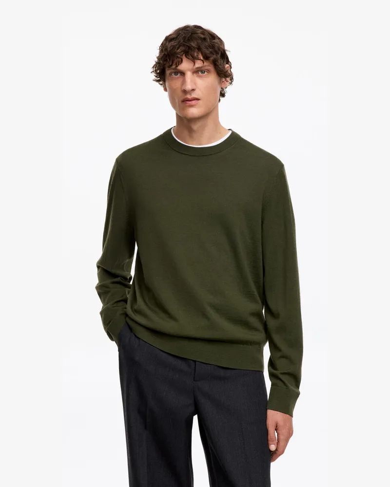 Arket Feinstrickpullover Aus Merinowolle -Grün Grün