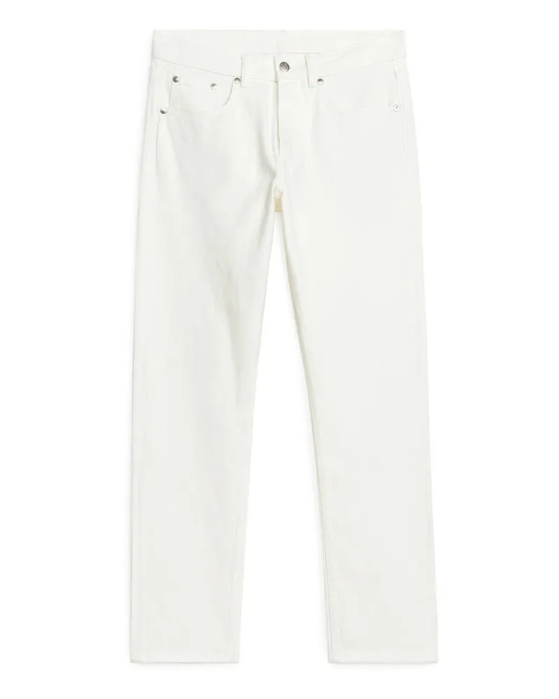 Arket Park Cropped Regular Straight Jeans - Weiß Weiß