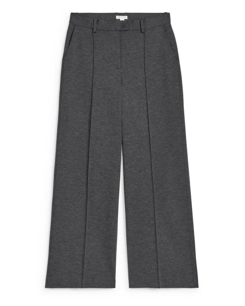 Arket Hose Mit Falten - Grau Dunkelgrau