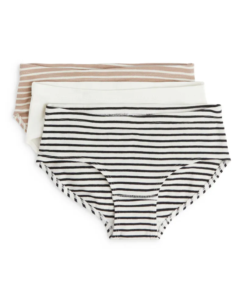 Arket Slips Aus Baumwoll-Jersey - Beige|Schwarz|Mehrfarbig|Weiß Cremeweiß