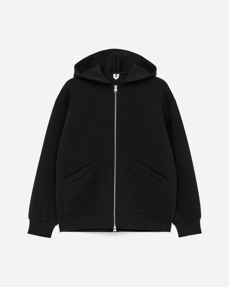 Arket Scuba-Kapuzenjacke Mit Reißverschluss -Schwarz Schwarz