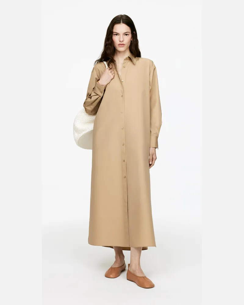 Arket Oversize-Hemdkleid -Beige Beige