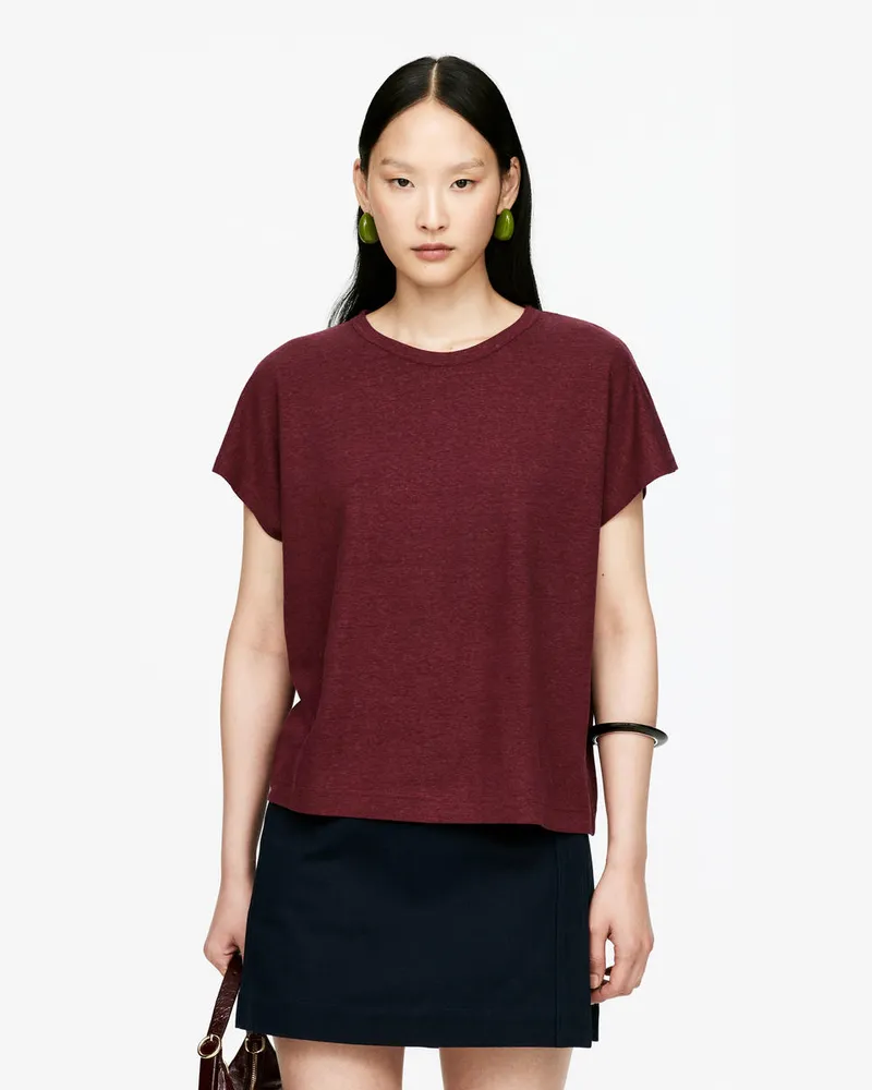 Arket T-Shirt Aus Leinenmischung -Rot Rot