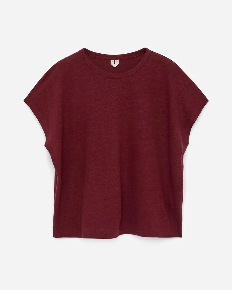 Arket T-Shirt Aus Leinenmischung -Rot Rot