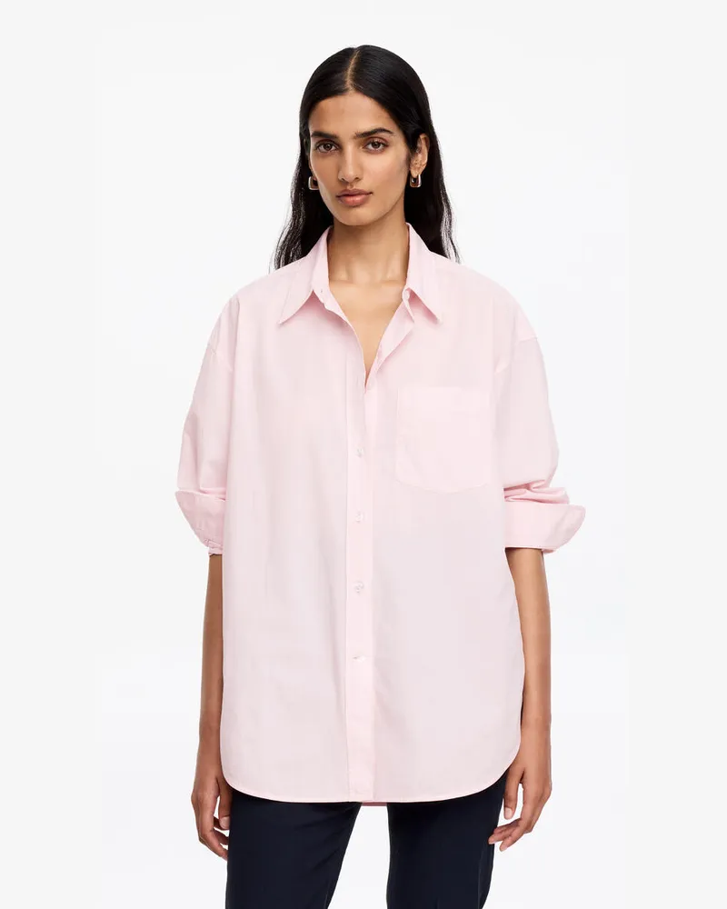 Arket Hemd Aus Baumwoll-Popeline -Rosa Rosa