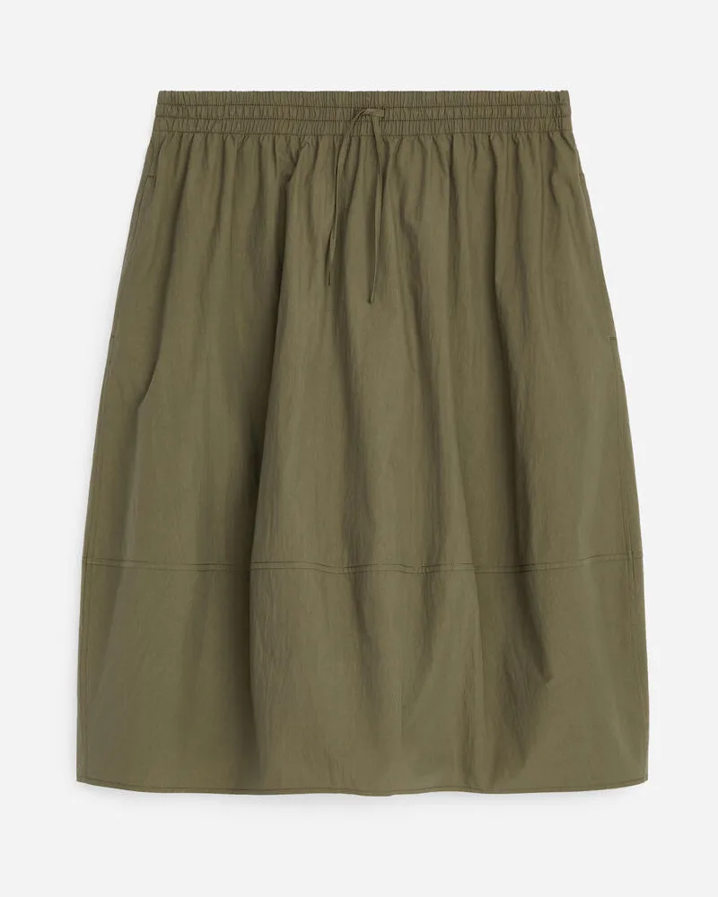Arket Kokonförmiger Midirock -Grün Grün