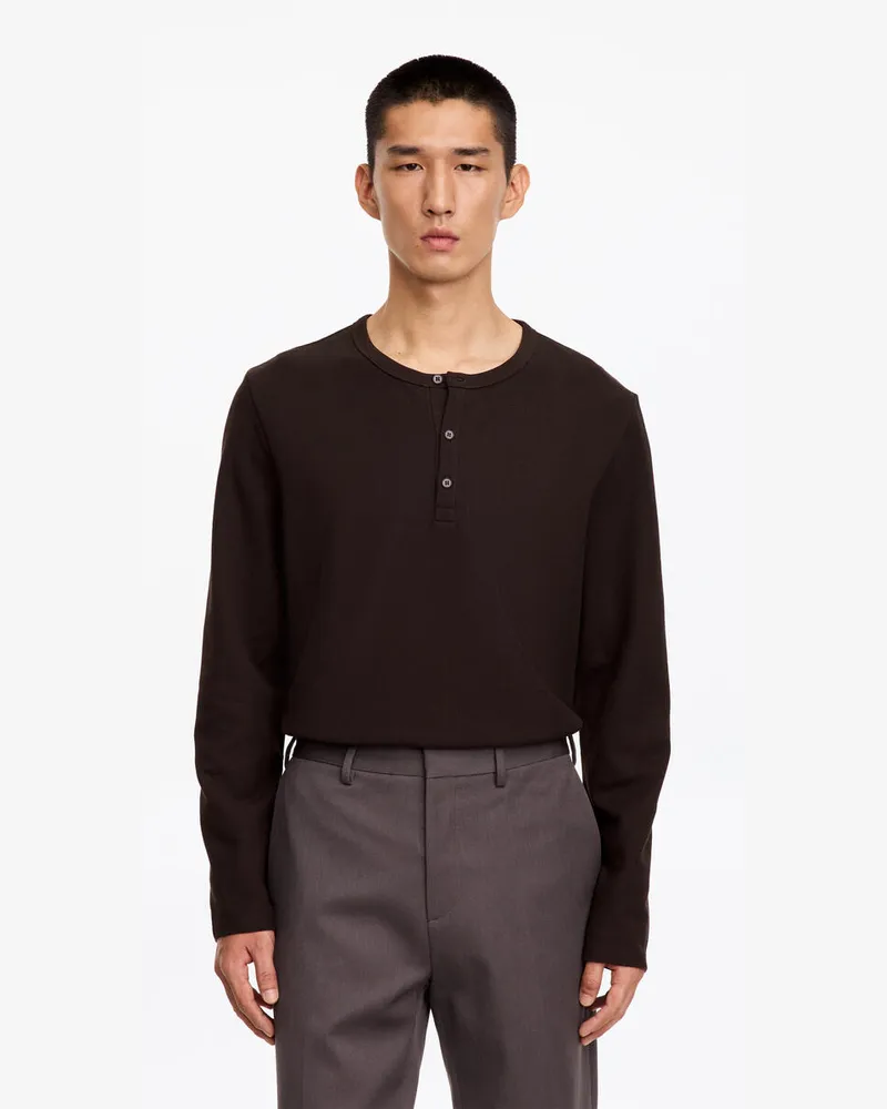 Arket Henley-Shirt -Braun Braun