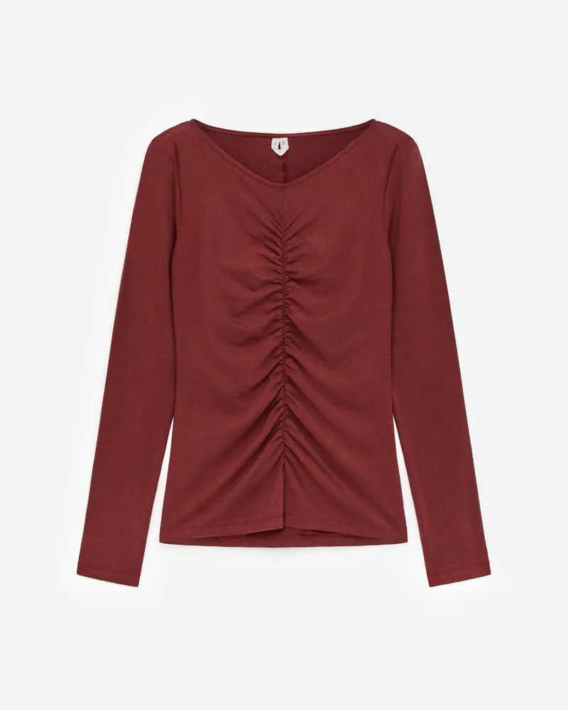 Arket Gerafftes Oberteil -Rot Rot