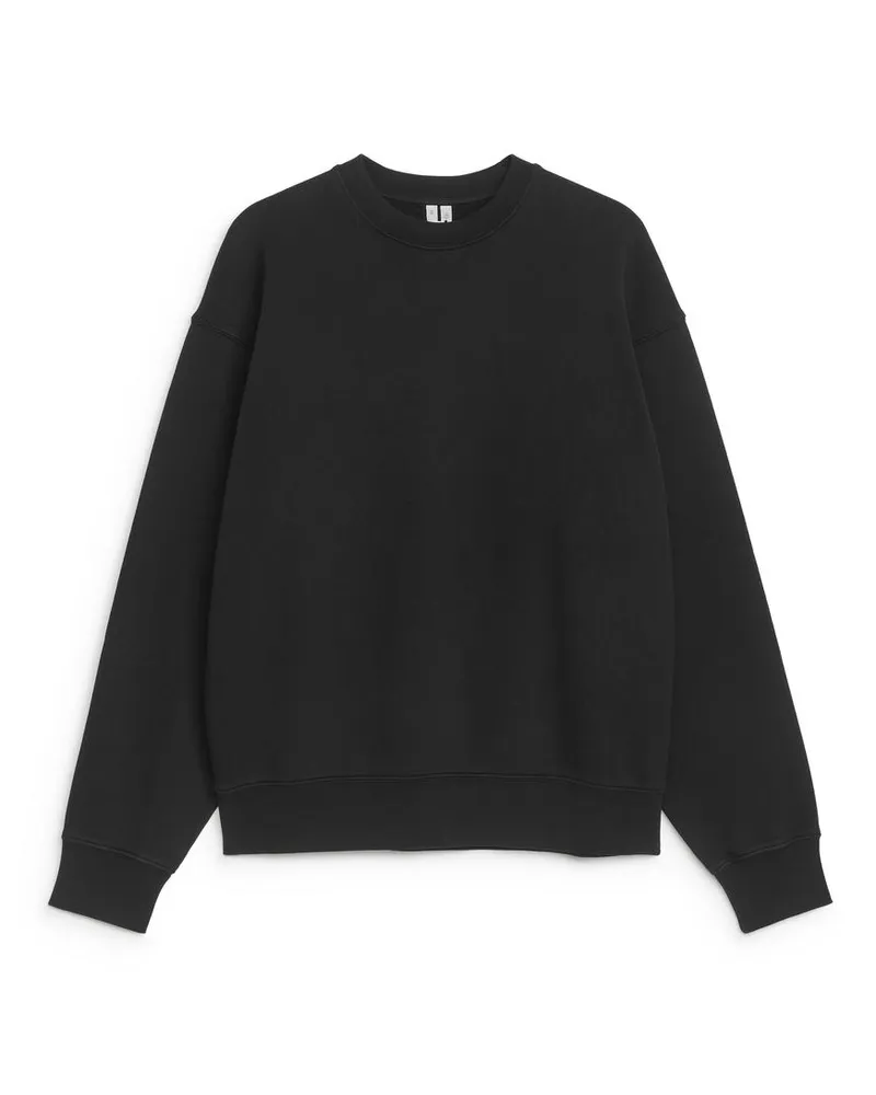 Arket Legeres Sweatshirt - Schwarz Mattschwarz