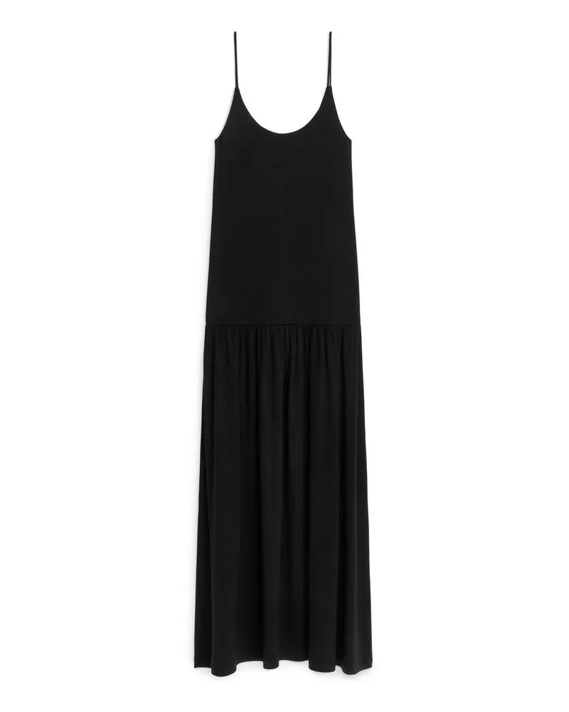 Arket Jerseykleid Mit U-Ausschnitt - Schwarz Schwarz
