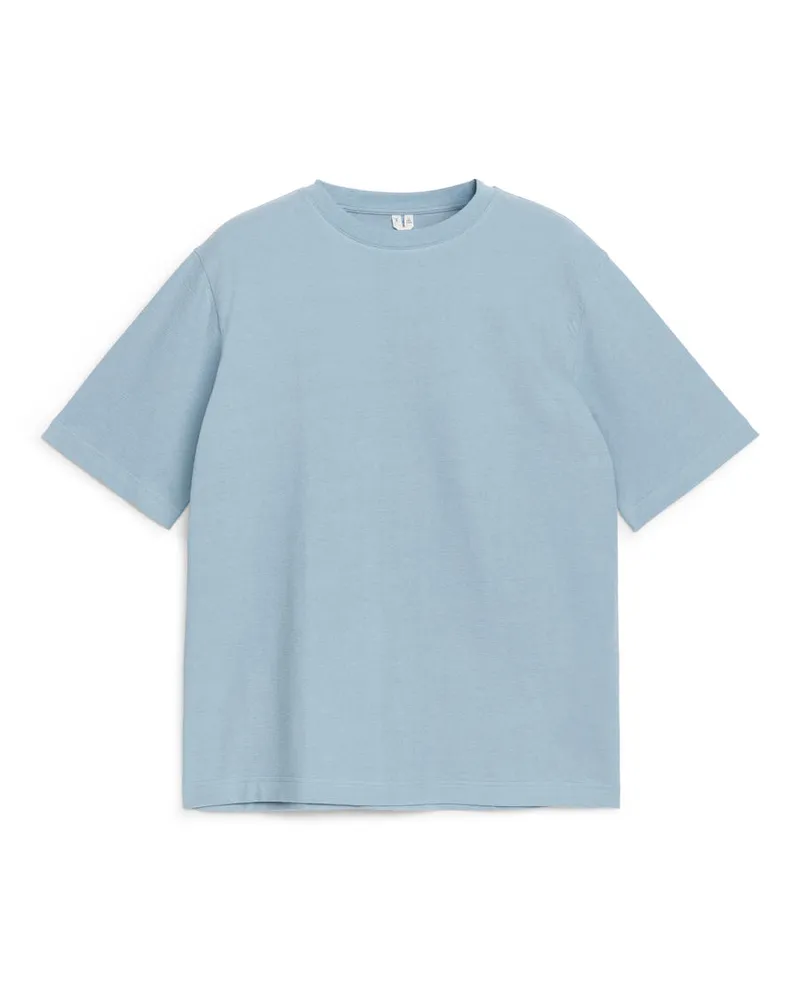 Arket T-Shirt aus Bouclé-Jersey Hellblau