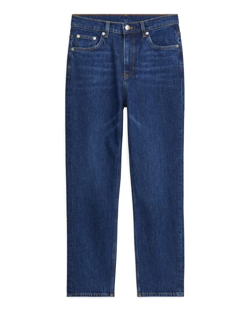Arket Jade Cropped Slim Jeans - Blau Dunkelblau