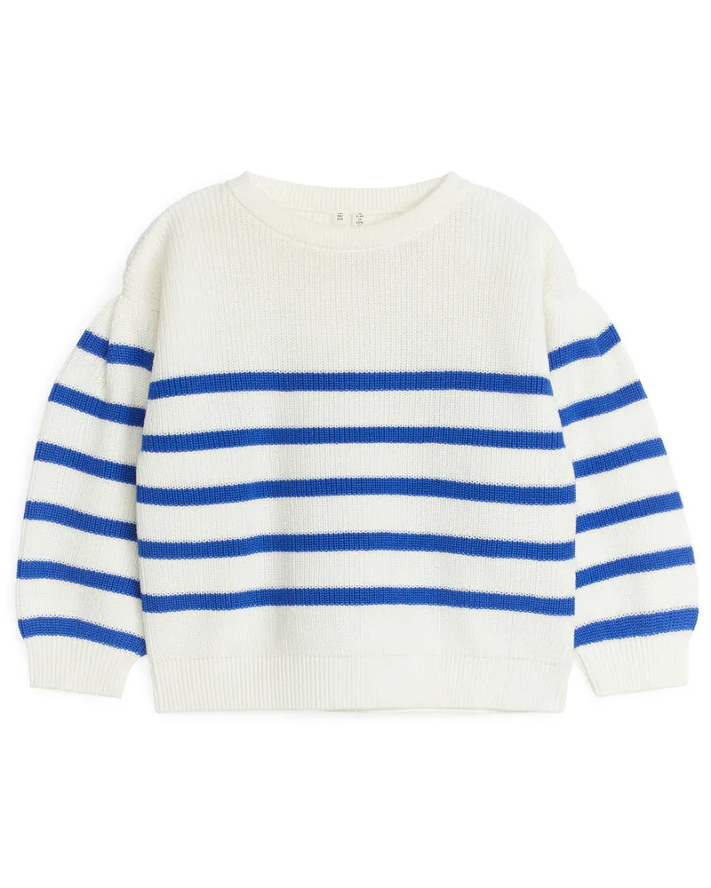 Arket Rippstrickpullover Aus Baumwolle -Blau Blau