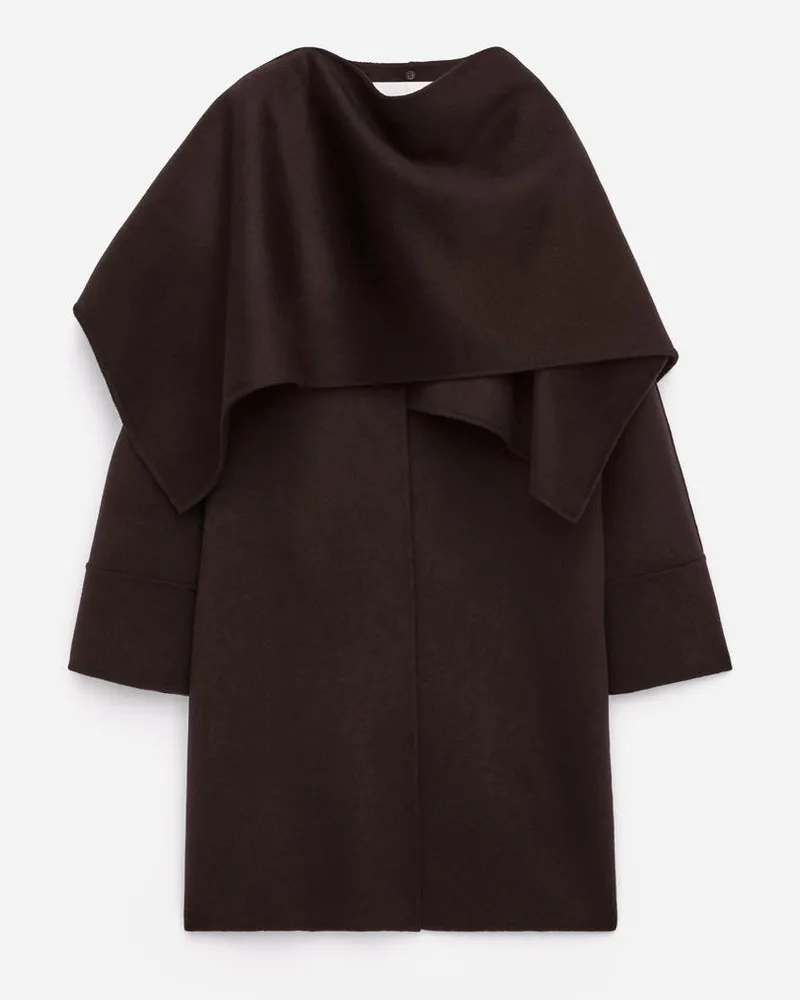 Arket Doubleface-Mantel Mit Cape -Braun Braun