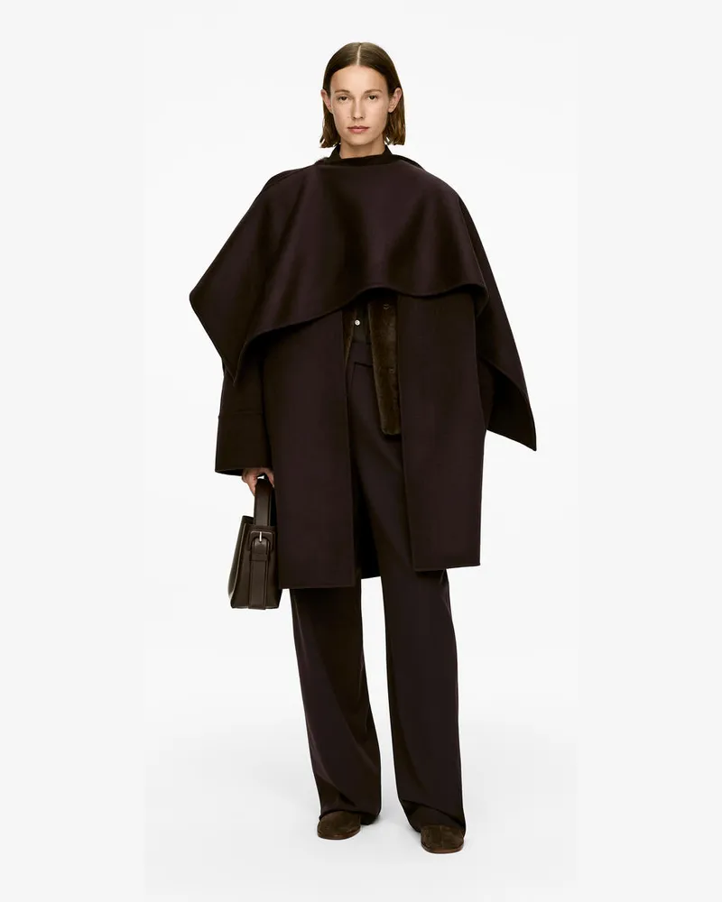 Arket Doubleface-Mantel Mit Cape -Braun Braun