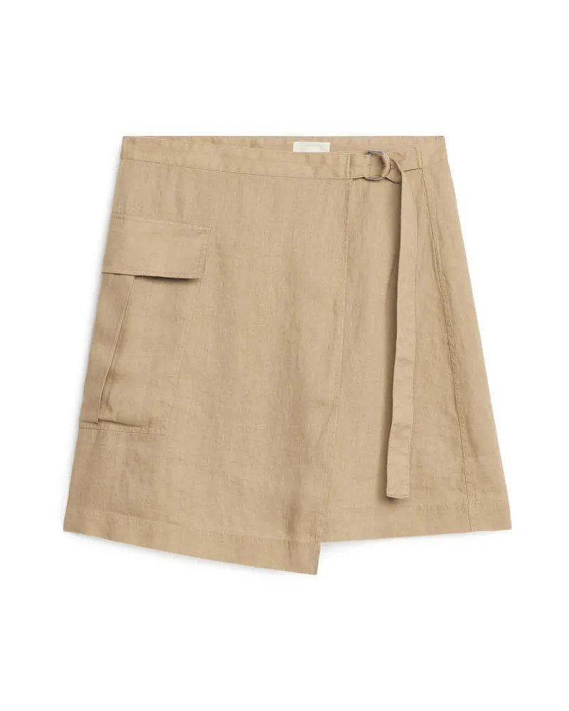 Arket Utility-Leinenrock - Beige|Braun Dunkelbeige