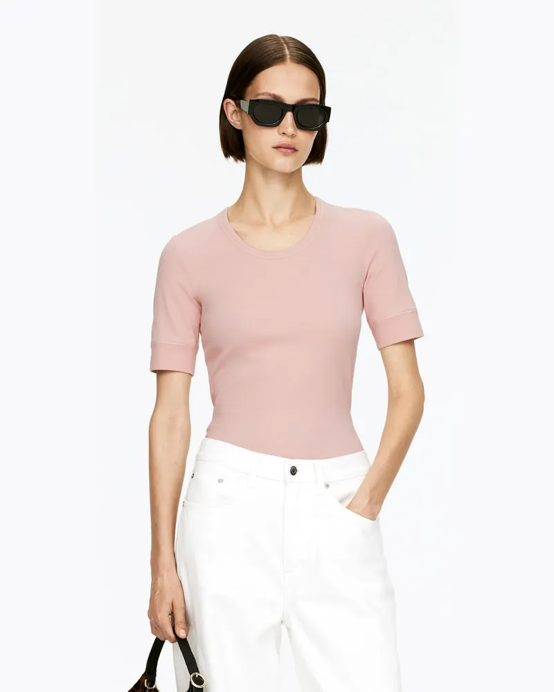 Arket Geripptes T-Shirt -Orange Orange
