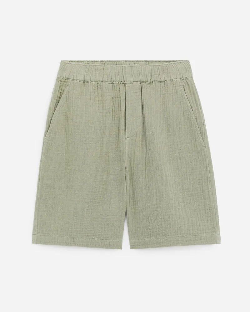 Arket Pull-on-Shorts Aus Baumwollmusselin -Grün Grün