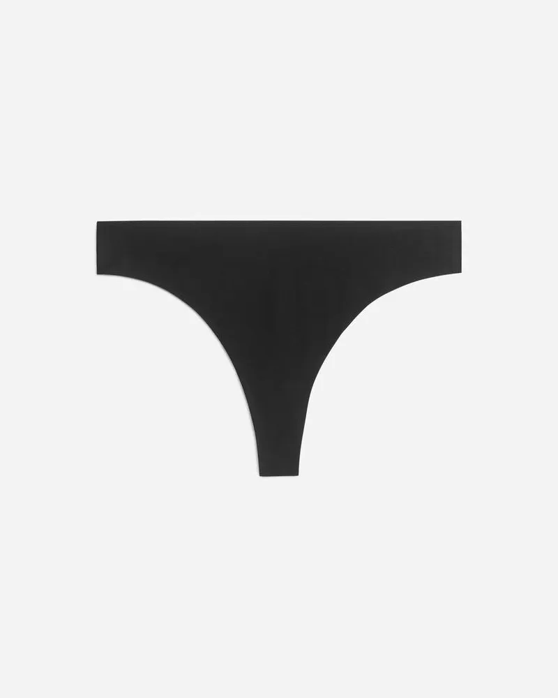 Arket Nahtloser Tanga - Schwarz Schwarz