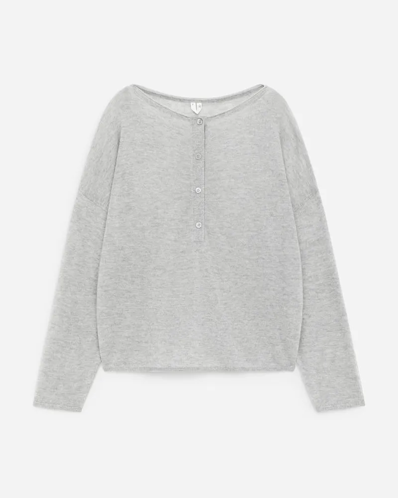 Arket Pullover Mit U-Boot-Ausschnitt Aus Reinem Kaschmir -Grau Grau