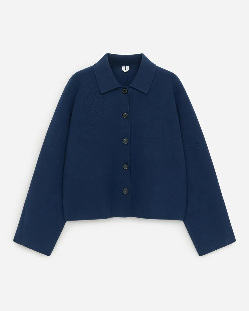 Arket Strickjacke Aus Baumwolle -Blau Blau