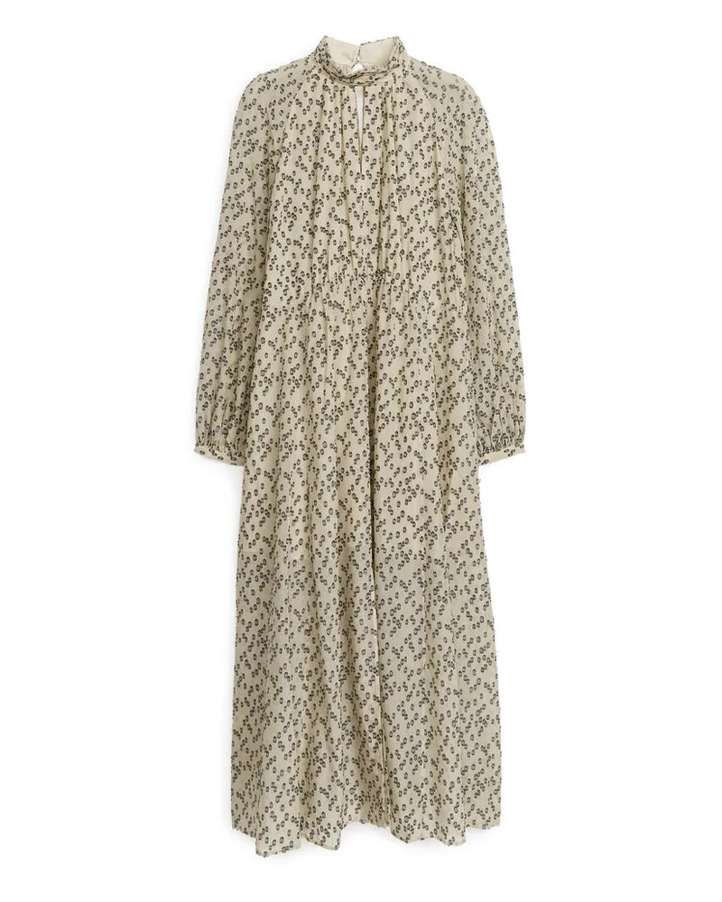 Arket Metallic-Maxikleid - Beige|Mehrfarbig|Silberfarben Beige