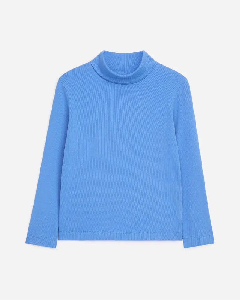 Arket Geripptes Rollkragenoberteil -Blau Blau