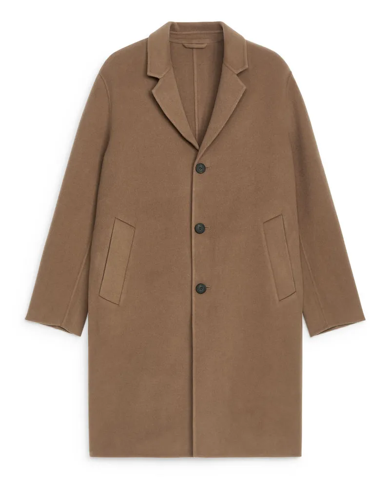 Arket Lockerer Wollmantel - Beige Kamel