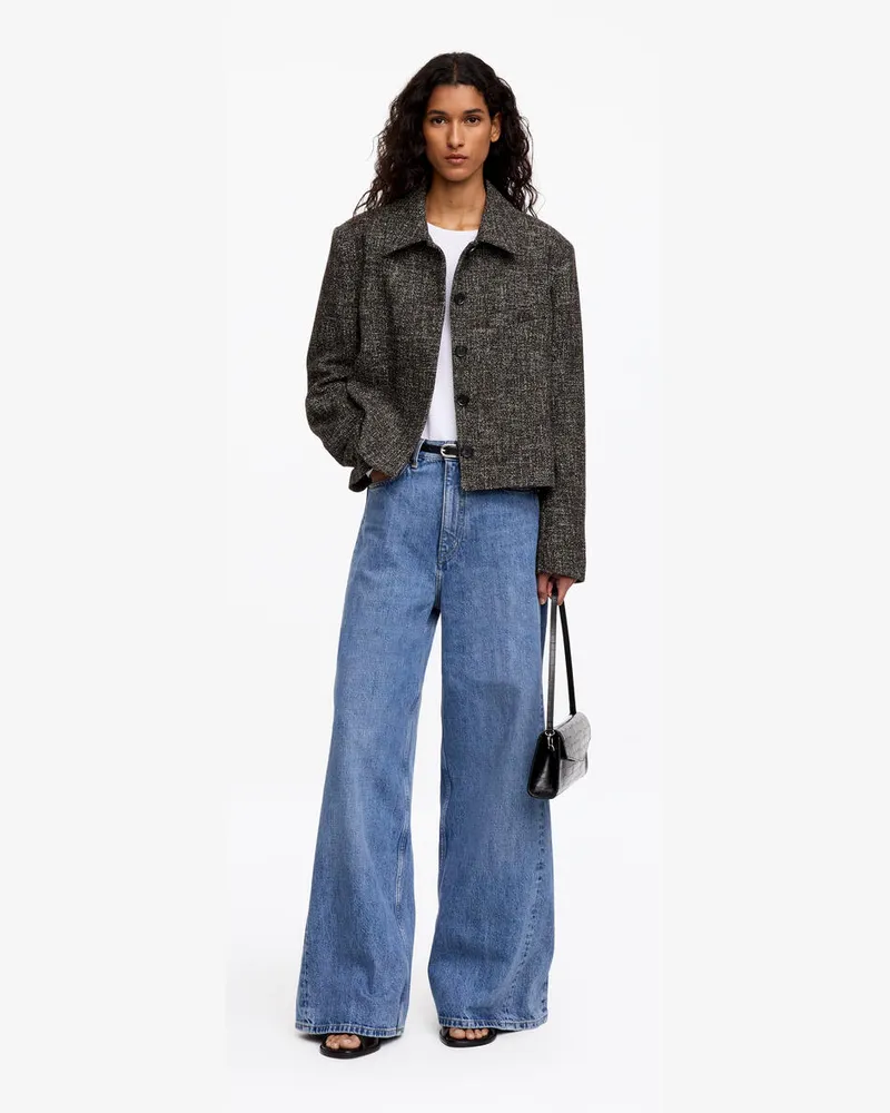 Arket Cropped-Jacke Aus Wollmischung -Grau Grau