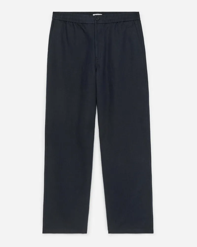 Arket Hose Aus Leinenmix - Blau Dunkelblau