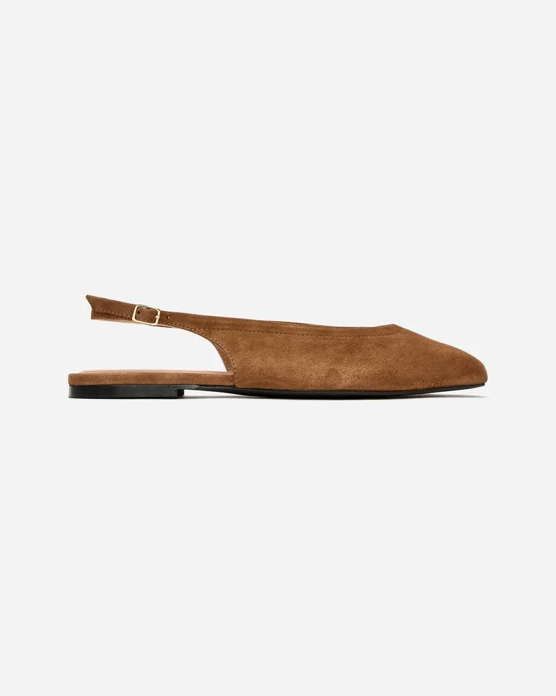 Arket Slingpumps Aus Veloursleder -Braun Braun