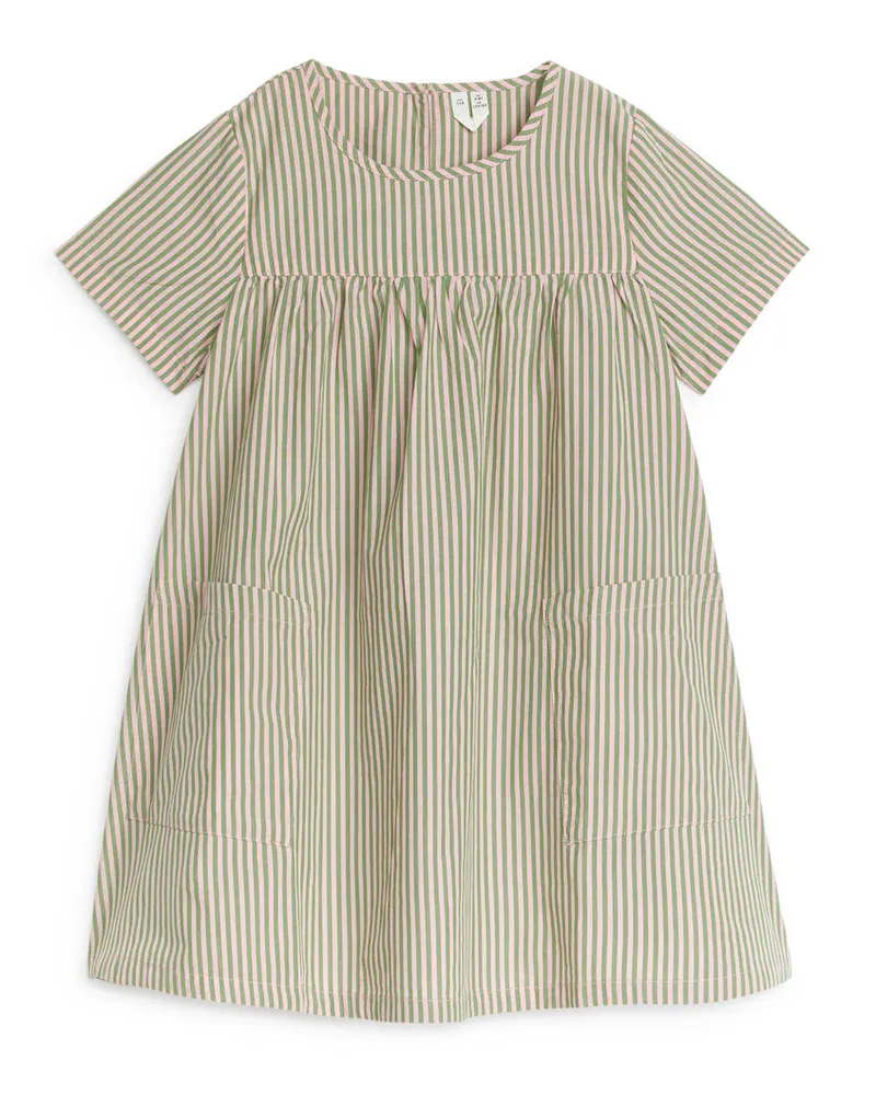 Arket Baumwollkleid - Grün|Mehrfarbig|Weiß Grün