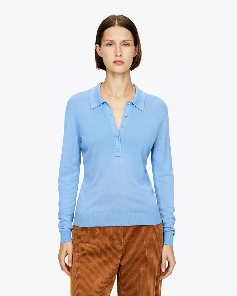Arket Polostrickhemd -Blau Blau