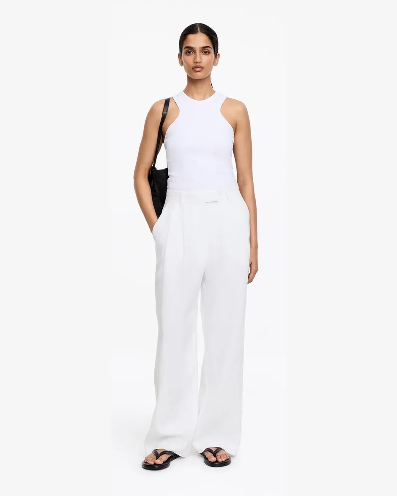 Arket Elegante Hose Aus Leinen -Weiß Weiß
