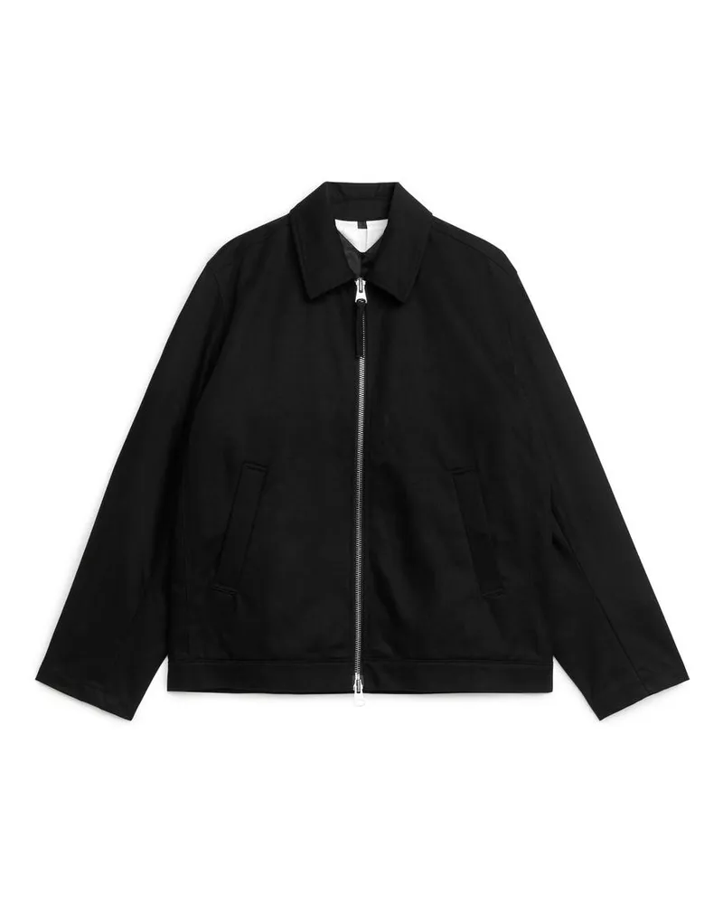 Arket Harrington-Jacke Aus Baumwolle -Schwarz Schwarz