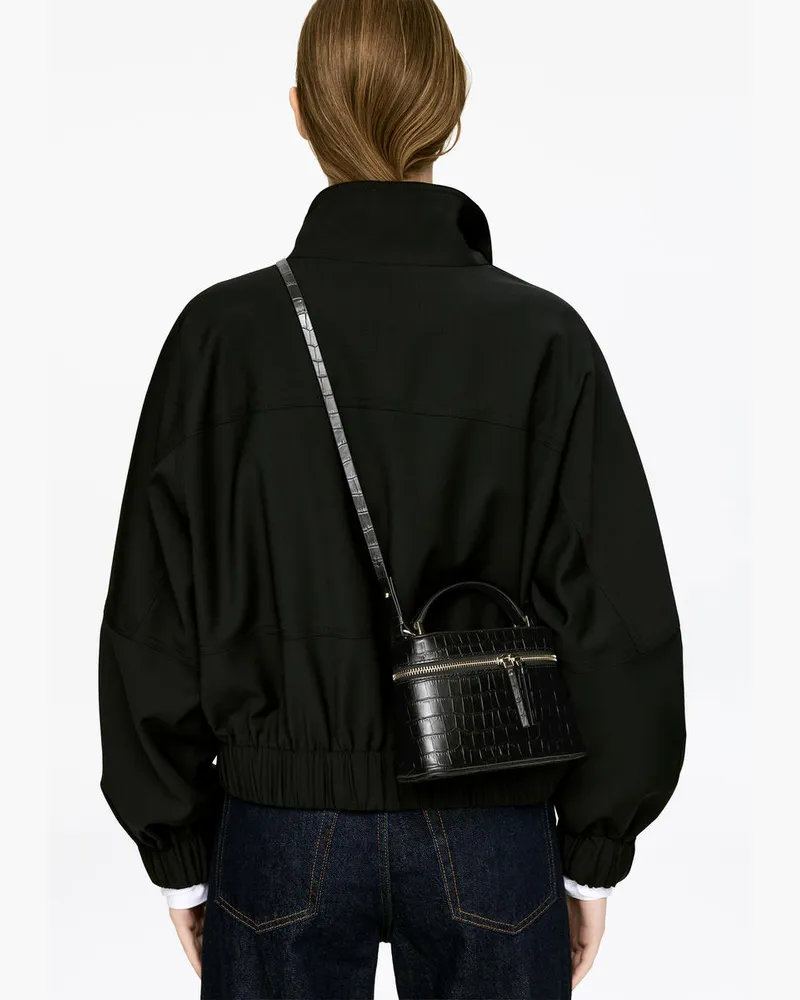 Arket Umhängetasche Aus Leder -Schwarz Schwarz