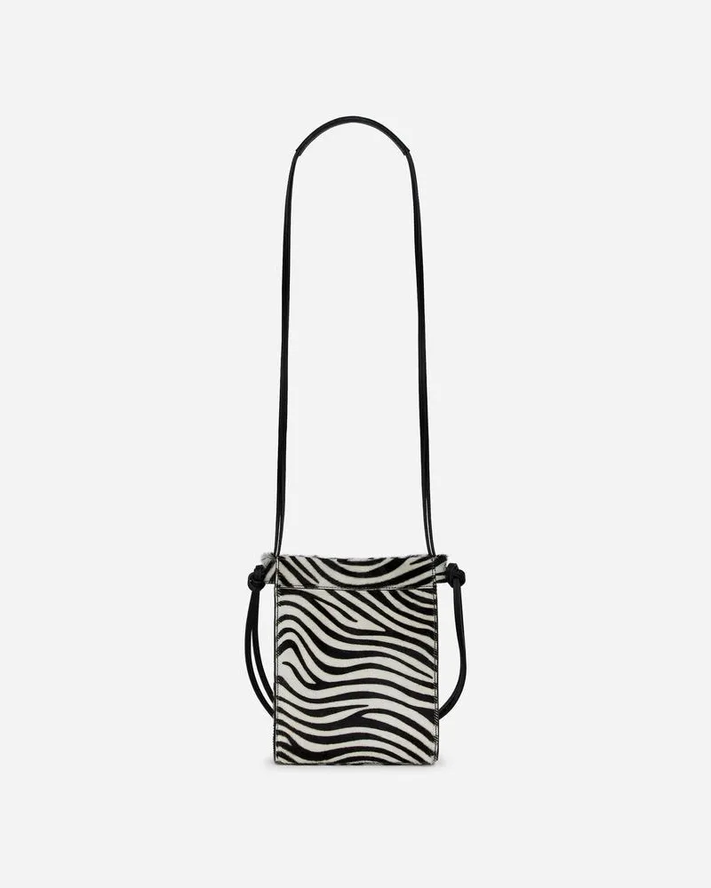 Arket Umhängetasche Aus Leder Mit Zebramuster -Schwarz Schwarz