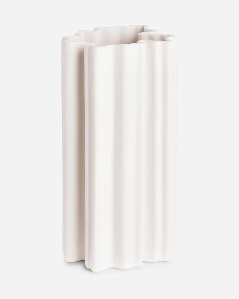 Arket Vase Aus Steingut, 31 Cm - Weiß Weiß