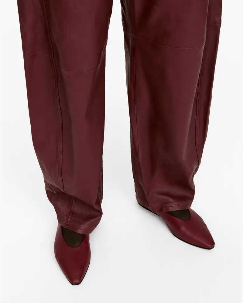 Arket Spitzer Flacher Lederschuh -Rot Rot