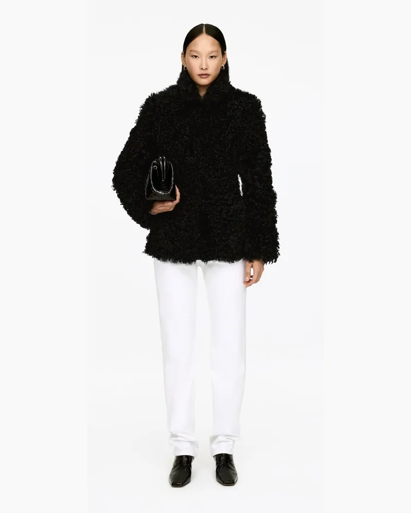 Arket Shearling-Jacke -Schwarz Schwarz