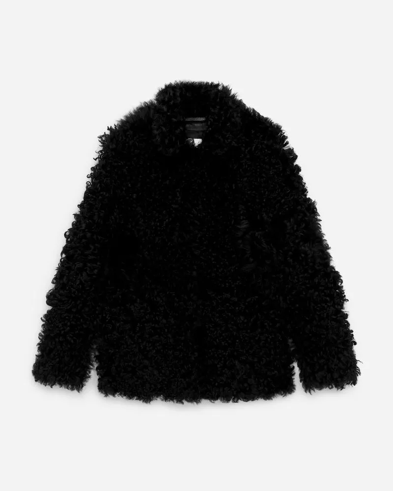 Arket Shearling-Jacke -Schwarz Schwarz