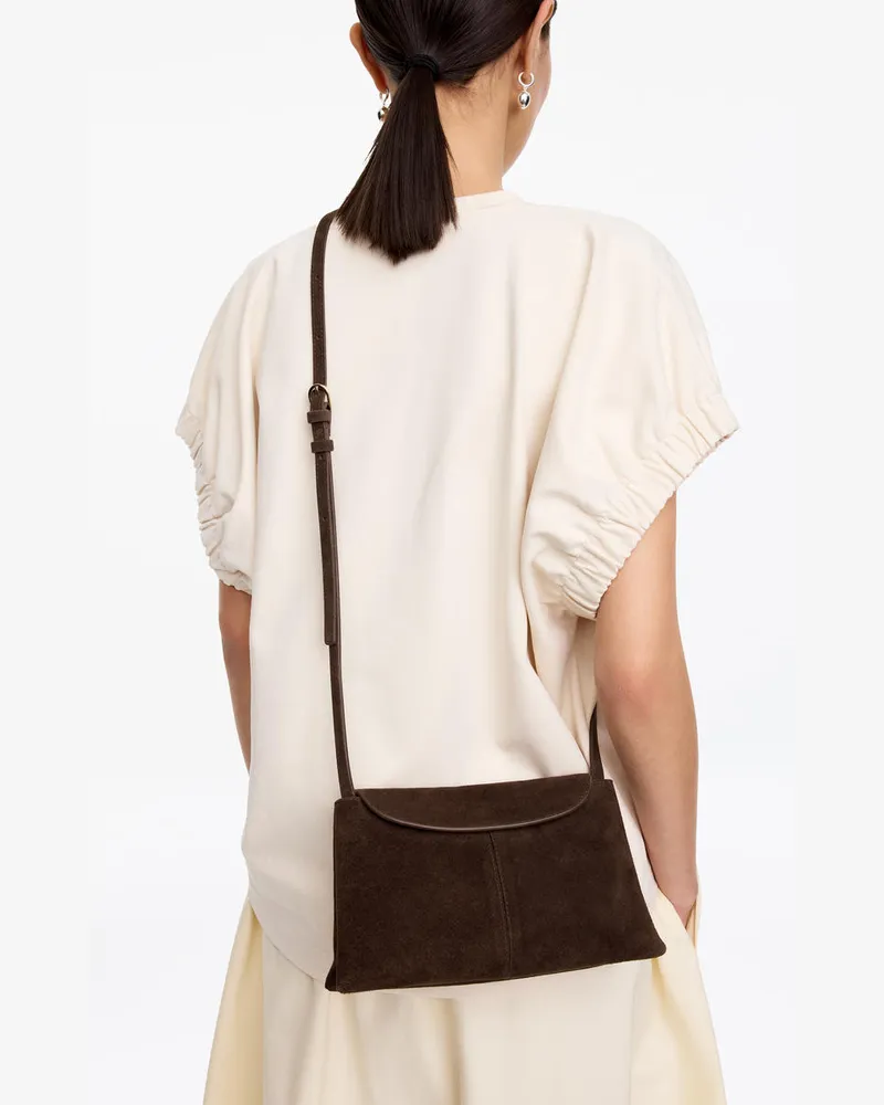 Arket Umhängetasche Aus Veloursleder -Braun Braun