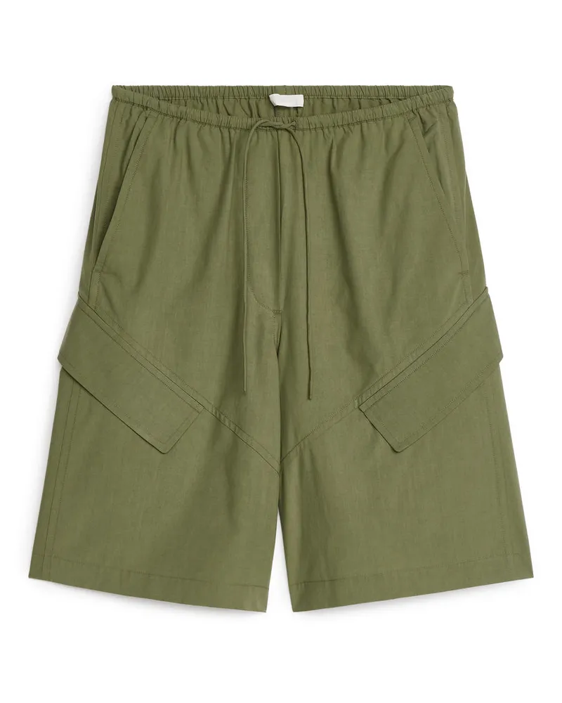 Arket Lockere Shorts - Grün Khaki