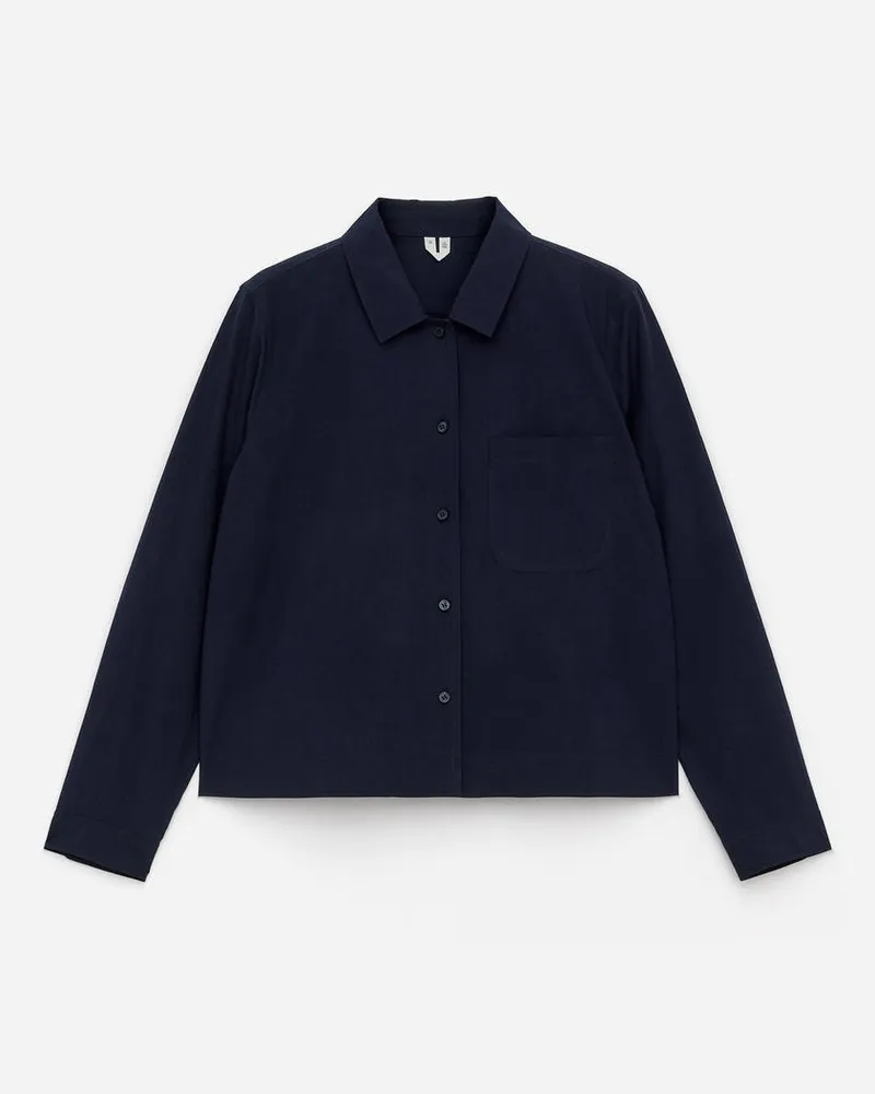Arket Kurzes Hemd Aus Popeline -Blau Blau