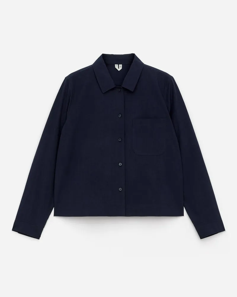 Arket Kurzes Hemd Aus Popeline -Blau Blau