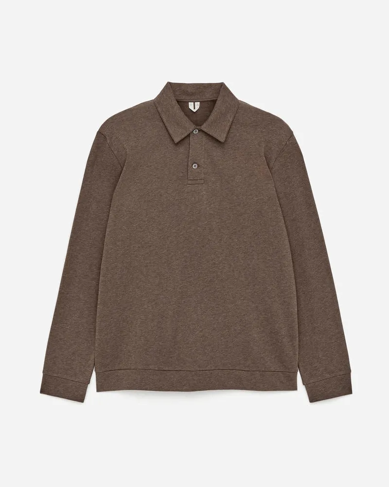 Arket Polopullover Aus Baumwolle Und Lyocell -Braun Braun