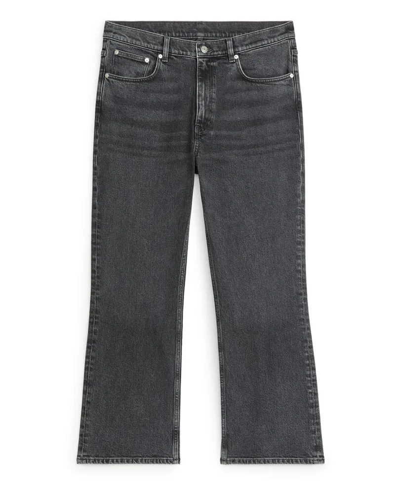 Arket Fern Cropped Flared Stretchjeans - Grau Verwaschenes