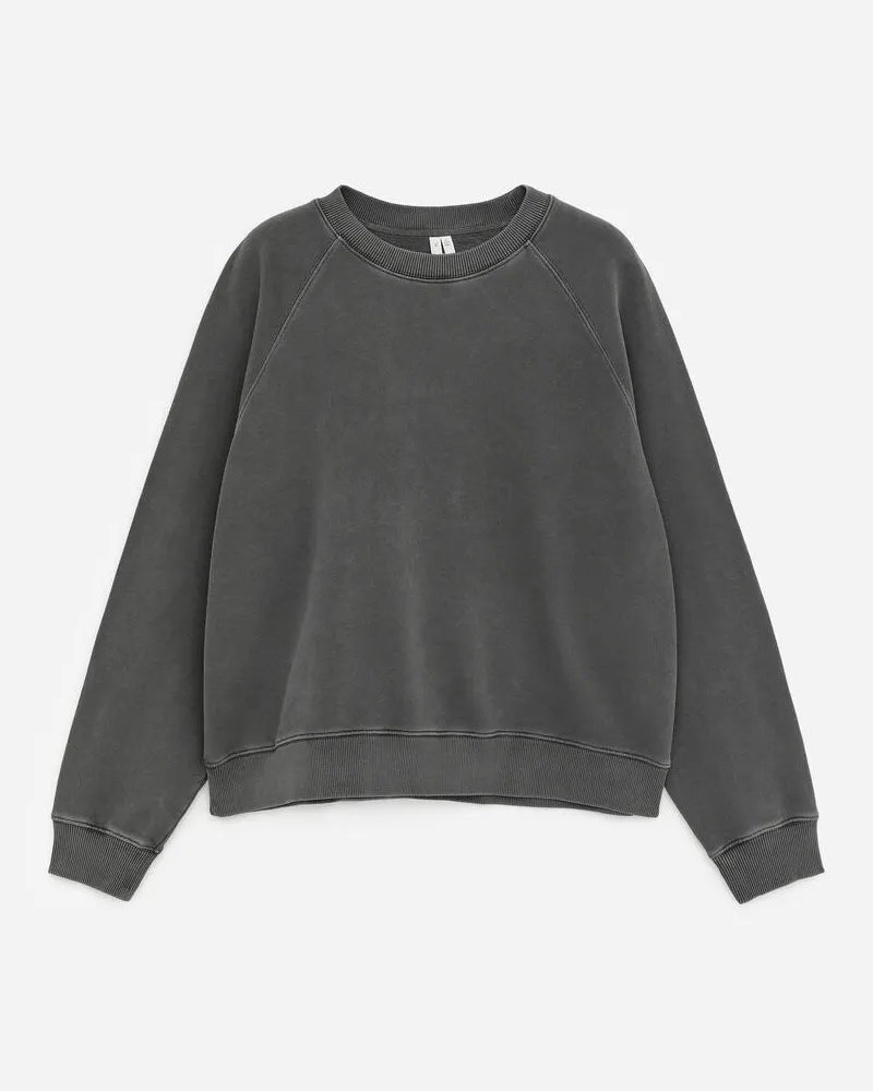 Arket Frottee-Sweatshirt -Schwarz Schwarz