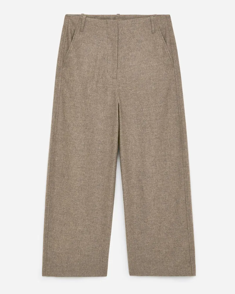 Arket Legere Hose Aus Einer Wollmischung - Beige Dunkles